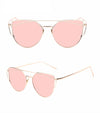 Newest Cat Eye Sunglasses Women Brand Designer Twin-Beams Sun Glasses Mirror Sunglasses Flat Panel Love Punch Clear Drop Ship - Be@utyF@shion