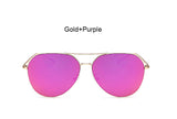 New Fashion Flat Lens Mirror aviation Sunglasses Women Stylish Sun Glasses Lady Men Metal Frame Eyewear High Quality - Be@utyF@shion