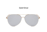 New Fashion Flat Lens Mirror aviation Sunglasses Women Stylish Sun Glasses Lady Men Metal Frame Eyewear High Quality - Be@utyF@shion