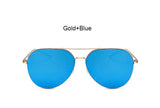 New Fashion Flat Lens Mirror aviation Sunglasses Women Stylish Sun Glasses Lady Men Metal Frame Eyewear High Quality - Be@utyF@shion