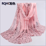 1PC Designer  l* scarves Porcelain printed soft chiffon velvet Silk scarves for Girl 60*150cm P7A16012 - Be@utyF@shion