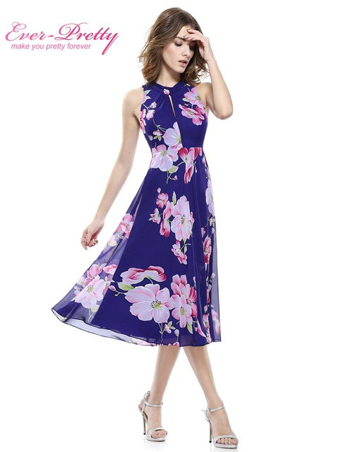 Short Cocktail Dresses  Plus Size Ever Pretty AP05452 2016 Summer Flower Floral Print Dress Formal Party Gowns Cocktail Dress - Be@utyF@shion