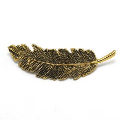 2017 New Hot Fashion Vintage Gold Retro Metal Feather Big Hairgrips Hair Clip For Women Accessories Jewelry - Be@utyF@shion