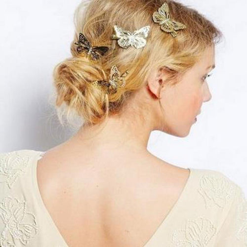 2017 Amazing Coming Gold Butterfly Hair Hair Accessories Clip Headband Hair Head Decoration Wedding Jewelry Free Shipping - Be@utyF@shion