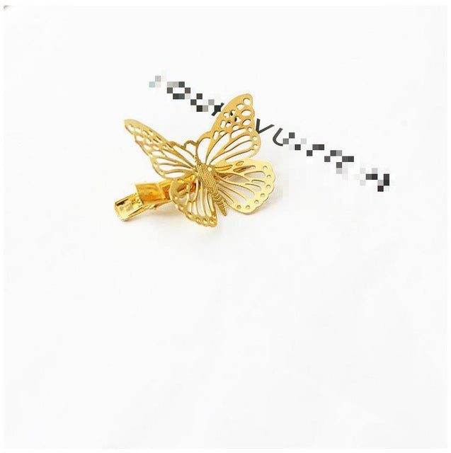 2017 Amazing Coming Gold Butterfly Hair Hair Accessories Clip Headband Hair Head Decoration Wedding Jewelry Free Shipping - Be@utyF@shion