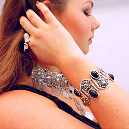 Elegant Deluxe Silver Rhinestone Crystal Bracelet Bangle Jewelry For Women Girl Gift