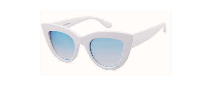 Rose Gold Cat Eye Sunglasses For Women Pink Mirror Shades Female Sun Glasses Black White Coating Cateye Aviation Oculos 2017 - Be@utyF@shion