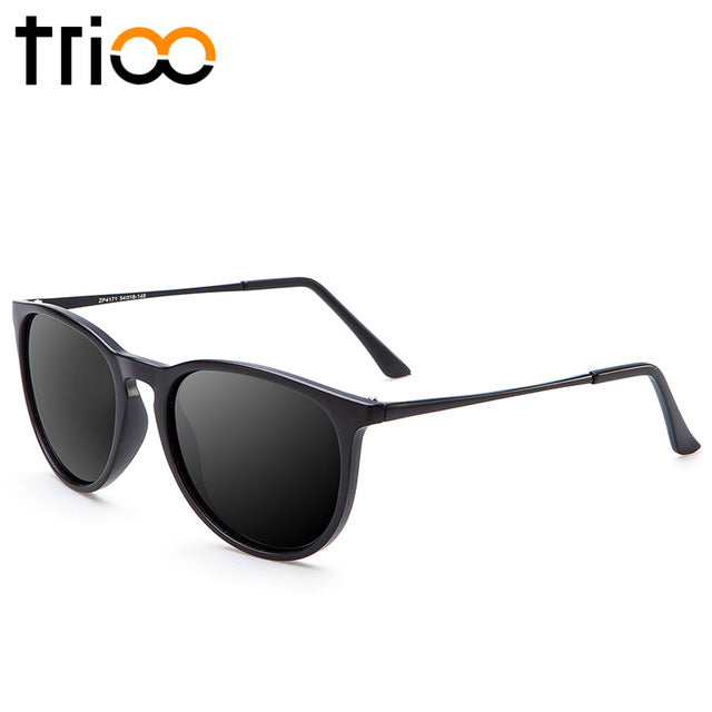 TRIOO Women Sunglasses Polarized Mirror Brand Designer Mirror Oculos UV400 Fashion Sun Glasses For Women Black Simple Shades - Be@utyF@shion