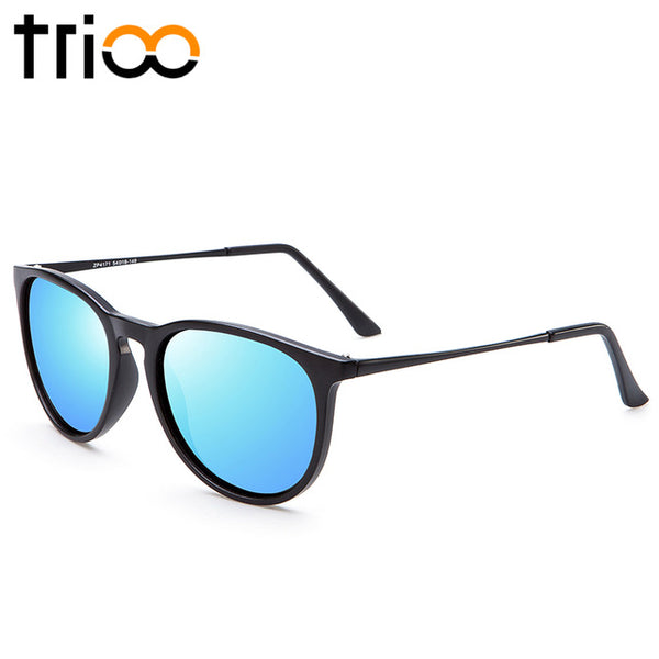 TRIOO Women Sunglasses Polarized Mirror Brand Designer Mirror Oculos UV400 Fashion Sun Glasses For Women Black Simple Shades - Be@utyF@shion