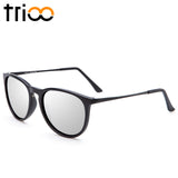 TRIOO Women Sunglasses Polarized Mirror Brand Designer Mirror Oculos UV400 Fashion Sun Glasses For Women Black Simple Shades - Be@utyF@shion