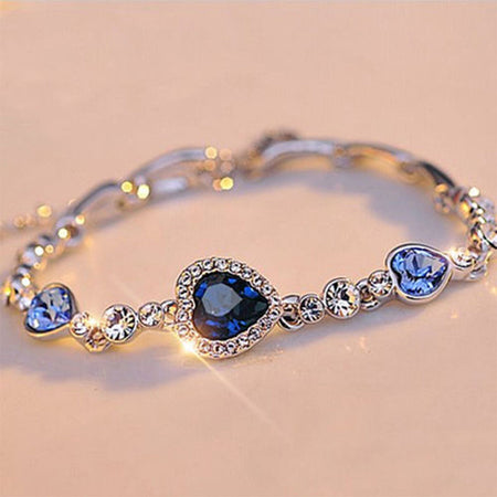 Elegant Deluxe Silver Rhinestone Crystal Bracelet Bangle Jewelry For Women Girl Gift