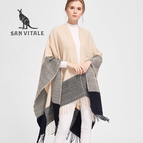 Women Scarves Shawls Winter Warm Scarf Luxury Brand Soft Fashion Thicken Plaids Pareo Wraps Blankets Wool Cashmere Cloaks Stoles - Be@utyF@shion