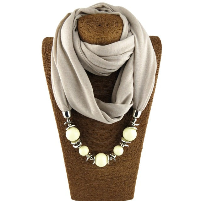 [RUNMEIFA]  2017 hot selling item Elegant Bullet  muffler for a women Elegant cotton scarf, gem scarf, pendant scarf - Be@utyF@shion