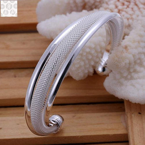 B019  Free Shipping! SGS Test Past Latest Trendy Classic 925 Stamped silver plated jewelry Hot sell Bangle Wholesale Price - Be@utyF@shion