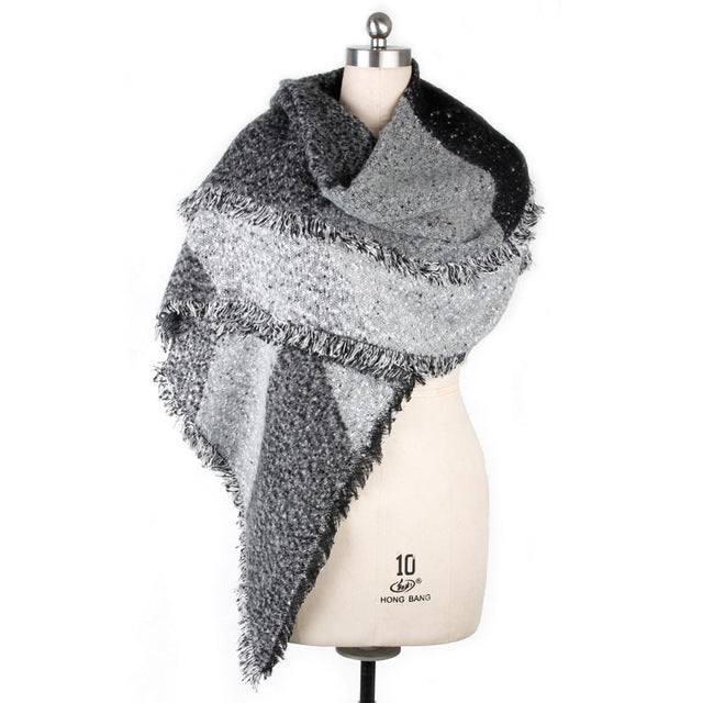 1pcs fashion Women Thick Warm Wool Pashmina Cashmere Stole Winter Scarves Scarf Shawl Wraps - Be@utyF@shion