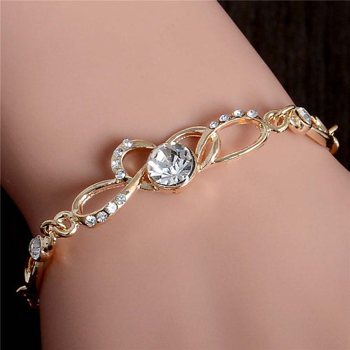 SHUANGR Promotion Brand new charm Bracelets Gold Color fashion Women's Jewelry CZ  Crystal Bracelets Party Jewelry - Be@utyF@shion