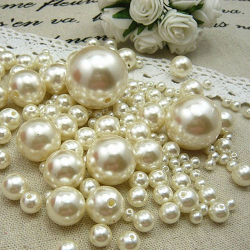 2016 DIY AAAAA 3-30mm Ivory Imitation Pearl Beads Acrylic Smooth Round Ball Spacer Beads For Jewelry Making Necklace & Bracelet - Be@utyF@shion