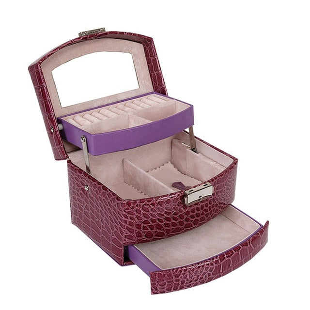 GENBOLI Professional Makeup Boxes Case Leather Jewelry Casket Brushes Eyeshadow Pallete Carrying Storage Organizer Display Bag - Be@utyF@shion