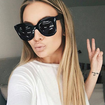 Rose Gold Cat Eye Sunglasses For Women Pink Mirror Shades Female Sun Glasses Black White Coating Cateye Aviation Oculos 2017