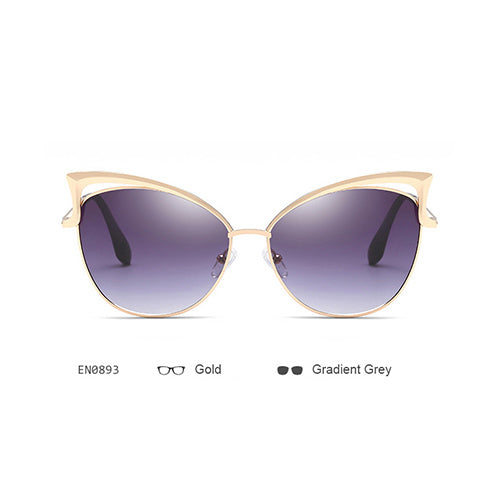 Vintage Women Brand Designer Metal Cat Eye Sunglasses Mirror UV400 CatEye Style Sun Glasses Eyewear Ladies Shades Oculos - Be@utyF@shion