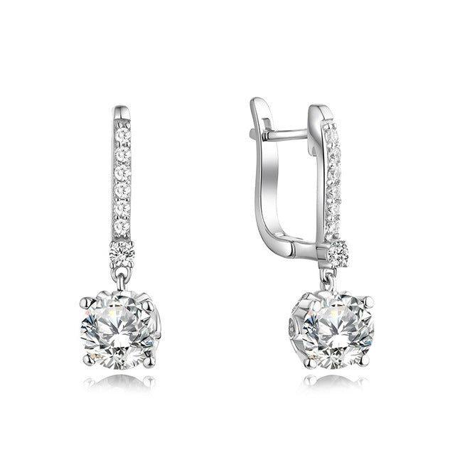 Silver 925 Jewelry Drop Earrings with Natural Topaz Gem Stone European Style Dangle Earrings for Woman Silver Fine Jewelry - Be@utyF@shion