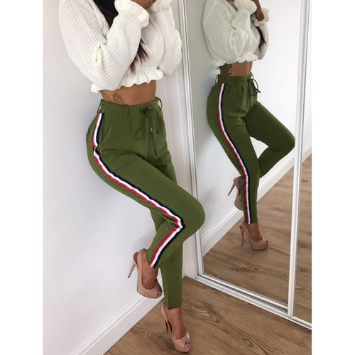 2017 Autumn Fashion Trousers for Women Side Striped Pants - Be@utyF@shion