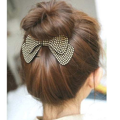 Sale 1Pc 4 Colors Cute Solid Bow Barrettes Hairpin Women Fashion New Arrival Charming Hair Jewelry 4Styles - Be@utyF@shion