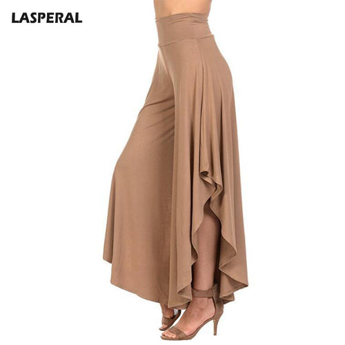 LASPERAL 2017 Elegant Irregular Ruffles Wide Leg Pants - Be@utyF@shion