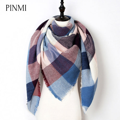 New Warm Winter Scarf Women Shawl Fashion Tartan Cashmere Scarf Luxury Brand Plaid Blanket Scarves Triangle Bufanda Wholesale - Be@utyF@shion