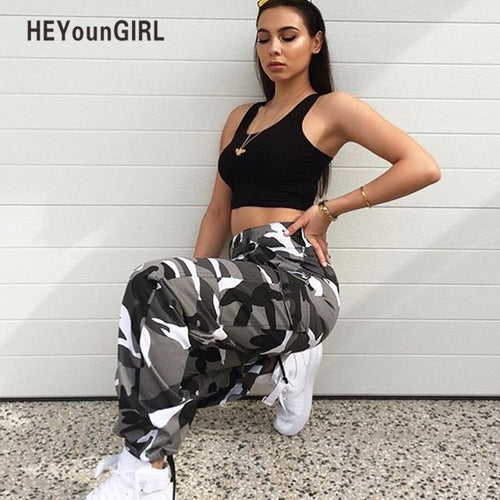 HEYounGIRL Orange Camouflage Pants Women Sweatpants - Be@utyF@shion