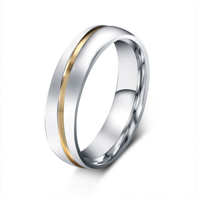 Modyle new fashion wedding rings for couples stainless steel ring with AAA+ CZ stone jewelry never fade - Be@utyF@shion