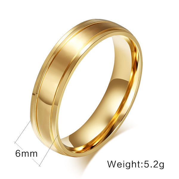 Modyle 2017 New Fashion Gold-Color couple rings CZ stainless steel engagement ring for women men - Be@utyF@shion