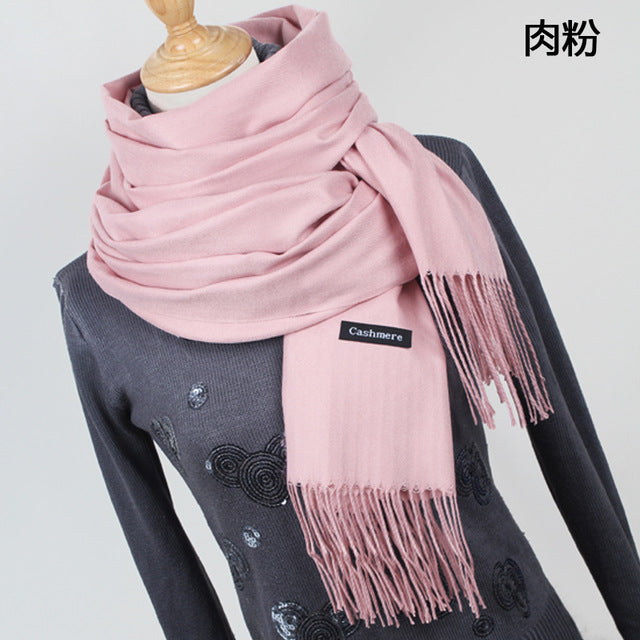 Hot sale Scarf Pashmina Cashmere Scarf Wrap Shawl Winter Scarf Women's Scarves Tassel Long Blanket Cachecol High Quality YR001 - Be@utyF@shion