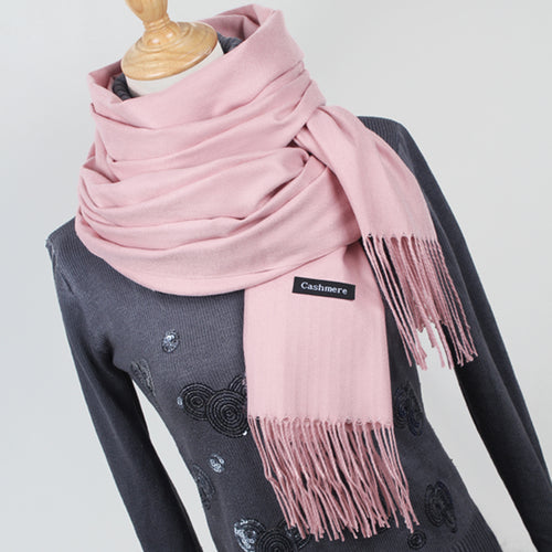 Women solid color cashmere scarves with tassel lady winter thick warm scarf high quality female shawl hot sale YR001 - Be@utyF@shion