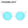 MADELINY High Quality Fashion Women Sunglasses Cat Eye Mirror Glasses Metal Frame Cat Eye Sun Glasses Women Brand Designer MA073 - Be@utyF@shion