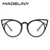 MADELINY High Quality Fashion Women Sunglasses Cat Eye Mirror Glasses Metal Frame Cat Eye Sun Glasses Women Brand Designer MA073 - Be@utyF@shion