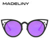 MADELINY High Quality Fashion Women Sunglasses Cat Eye Mirror Glasses Metal Frame Cat Eye Sun Glasses Women Brand Designer MA073 - Be@utyF@shion