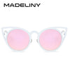 MADELINY High Quality Fashion Women Sunglasses Cat Eye Mirror Glasses Metal Frame Cat Eye Sun Glasses Women Brand Designer MA073 - Be@utyF@shion