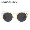 MADELINY High Quality Fashion Women Sunglasses Cat Eye Mirror Glasses Metal Frame Cat Eye Sun Glasses Women Brand Designer MA073 - Be@utyF@shion