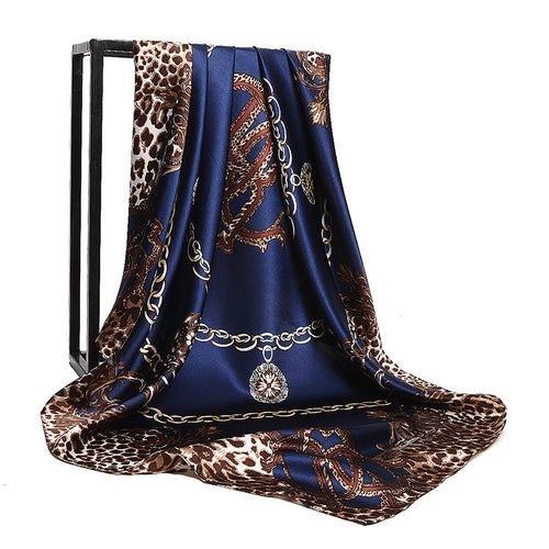 Winter Luxury brand designer large square scarf for women Leopard print silk foulard female neck scarves shawls and wraps poncho - Be@utyF@shion