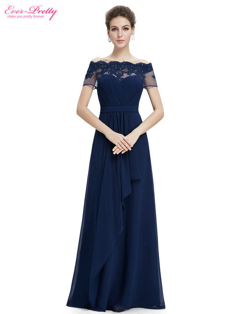 Burgundy Prom Dresses 2017 New Arrival EP08490 Women Boat Neck Royal Blue Lace Red Plus Size Long Chiffon Prom Dresses - Be@utyF@shion