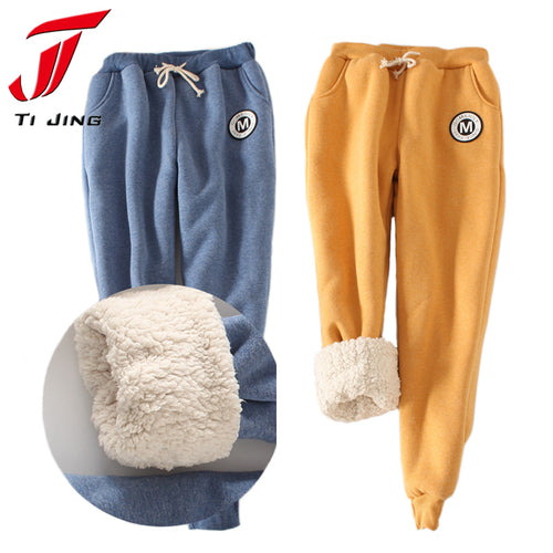 2016 autumn and winter women thick lambskin cashmere pants - Be@utyF@shion