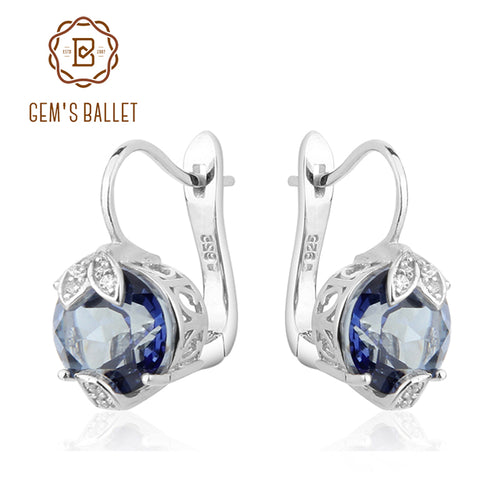 Gem's Ballet 925 Sterling Silver Fine Jewelry Mystic Quartz Iolite Blue Gemstone Gorgeous Drop Earrings For Women - Be@utyF@shion