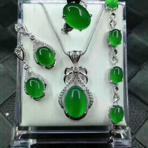 Fine Jewelry Natural 925 Silver Jade - Be@utyF@shion