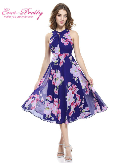 Short Cocktail Dresses  Plus Size Ever Pretty AP05452 2016 Summer Flower Floral Print Dress Formal Party Gowns Cocktail Dress - Be@utyF@shion