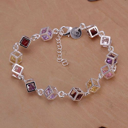 Elegant Deluxe Silver Rhinestone Crystal Bracelet Bangle Jewelry For Women Girl Gift